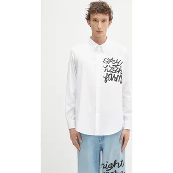 Pánská košile Bavlněná košile Sky High Farm SHF overprint button down pánská, bílá barva, regular, s límečkem button-down, SHF07B003, M, 00X