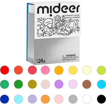 Akrylové fixy, sada Mideer, 24 ks, vícebarevné