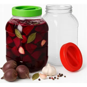 Zavařovací Sklenice plastová 12L čtvercová PET se šroubovacím uzávěrem pro skladování čtvercová