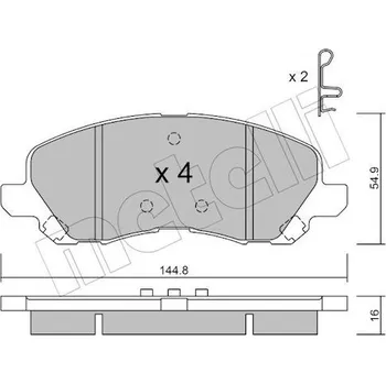 Brzdový systém Sada brzdových destiček, kotoučová brzda METELLI 22-0481-0
