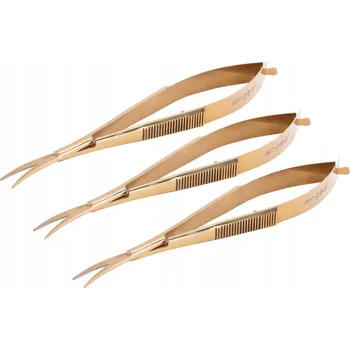 Péče o řasy a obočí Aba Group Nůžky na obočí a šablony, zahnuté, sada 3 ks (1468)