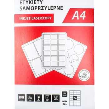 Speciální papír Samolepicí etikety na arších A4, 64 x 33 mm, 100 archů, 24 etiket/arch