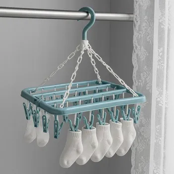 Sušák na prádlo Aqbau čtvercový sušák na prádlo + kolíčky 32ks, 33cm, sada