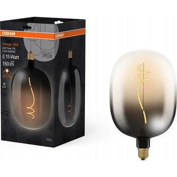 Žárovka Ledvance kouřová LED žárovka oválná E27 4.5W VINTAGE, teplá bílá