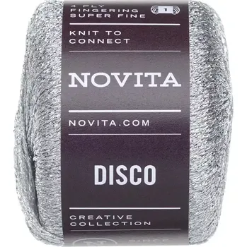 Příze Novita Disco 420 Stříbrná (Efektní příze Disco Silber)