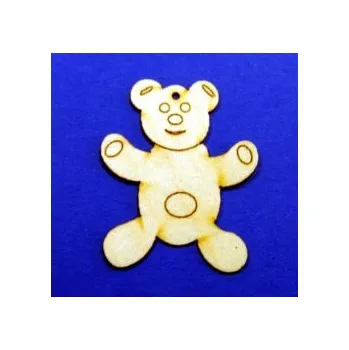 Dřevěná hračka Dřevěné dekorace 100ks -vzor medvídek č.164 88929