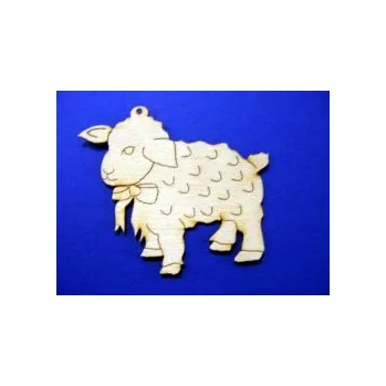Dřevěná hračka Dřevěné dekorace 100ks -vzor ovečka č.123 88923