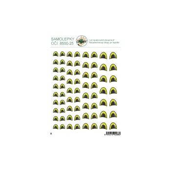 samolepka Samolepky PVC - očka půlovál zelená sv.- vzor č.25 - 1karta 15x19cm 8500-25