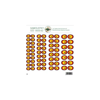 samolepka Samolepky PVC - očka kul. žlutá vzor č.62 - 1karta 18x18cm 8500-62