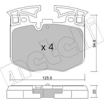 Brzdová destička Sada brzdových destiček, kotoučová brzda METELLI 22-1146-0
