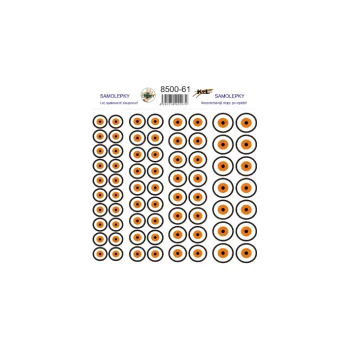 samolepka Samolepky PVC - očka kul. oranž. vzor č.61 - 1karta 18x18cm 8500-61