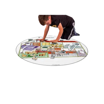 Výuková hračka Tematický kruh 1,3 m KDE BYDLÍME (dům) 169-32s