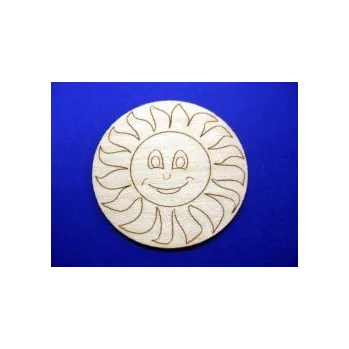Dřevěná hračka Dřevěné dekorace 100ks -vzor slunce č.108 88908