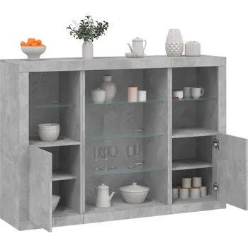 Příborník do zásuvky vidaXL Příborníky 3 ks kompozitní dřevo [3209133] Barva: Betonová šedá