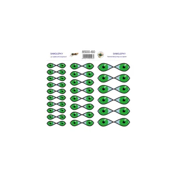 samolepka Samolepky PVC - očka zelená vzor č.60 - 1karta 18x18cm 8500-60