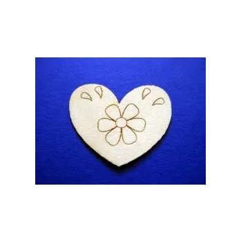 Dřevěná hračka Dřevěné dekorace 100ks -vzor srdce č.106 88906