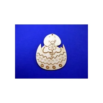 Dřevěná hračka Dřevěné dekorace 100ks -vzor kuře kvítko č.142 88972