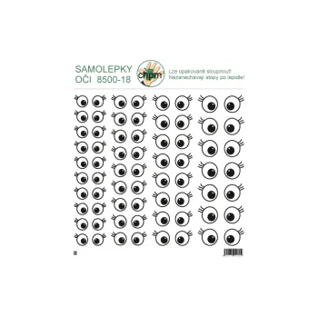 samolepka Samolepky PVC - očka kul. řasy vzor č.18 - 1karta 18x18cm 8500-18