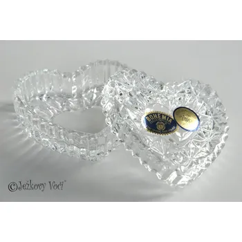 Dóza na potraviny DÓZA Z OLOVNATÉHO KŘIŠŤÁLU CRYSTAL BOHEMIA - MALÉ SRDÍČKO