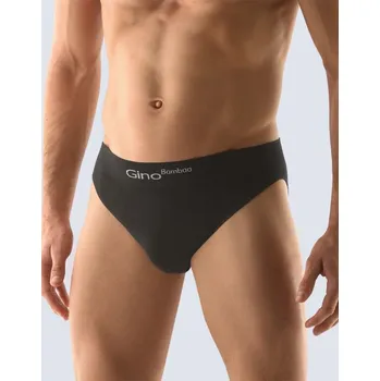 Pánské tanga GINA pánské slipy s úzkým bokem, úzký bok, bezešvé, jednobarevné Bamboo PureLine 150003P-1 černá L/XL - skladem 2ks