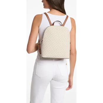 Městský batoh Michael Kors Batoh Cindy Large Signature Logo Backpack Vanilla