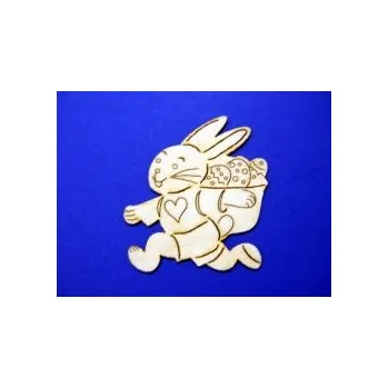 Dřevěná hračka Dřevěné dekorace 100ks -vzor zajíc košík č.139 88969