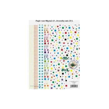 Barevný papír Čtverečkové motivy 25 listů 11413