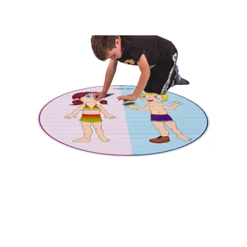 Výuková hračka Tematický kruh 1,3 m HOLKA + KLUK - oblečeni- lidské tělo 169-31s