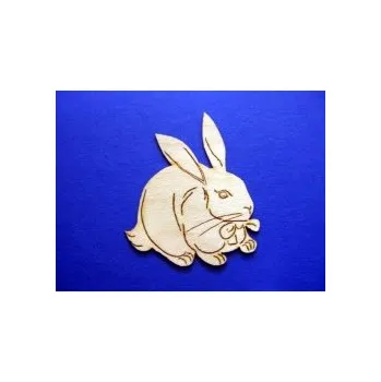 Dřevěná hračka Dřevěné dekorace 100ks -vzor zajíc mašle č.140 88970