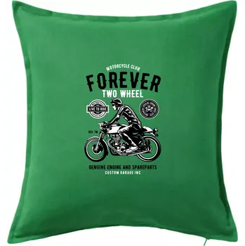 Polštář Forever Two Wheel - Polštář 50x50 - 50x50 - Včetně výplně ( Středně zelená )