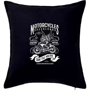 Polštář Motorcycles speedlands - Polštář 50x50 - 50x50 - Pouze potah ( Černá )