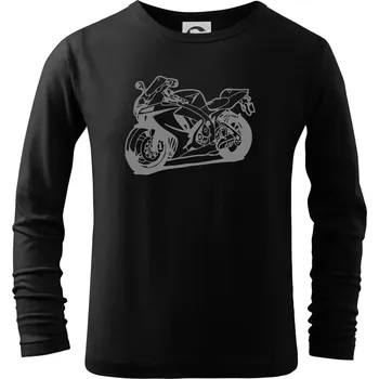 Chlapecké tričko Sportovní motorka - Triko dětské Long Sleeve - 104-110cm / 3-4 roky ( Černá )