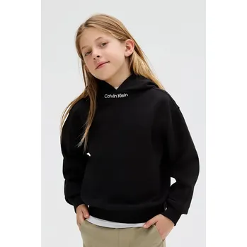 Oblečení a móda Dětská bavlněná mikina Calvin Klein Jeans IB0IB02525.9BYA černá 99X, vel. 164