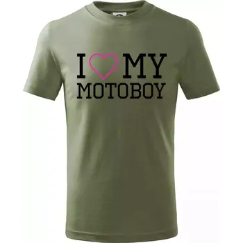 I love my motoboy - Tričko dětské bavlněné - 146 cm/10 let ( Khaki )