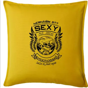 Polštář Nesnáším být sexy - motocrossař - Polštář 50x50 - 50x50 - Pouze potah ( Žlutá )