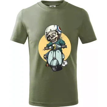 Skútr rebel - Tričko dětské bavlněné - 134 cm/8 let ( Khaki )