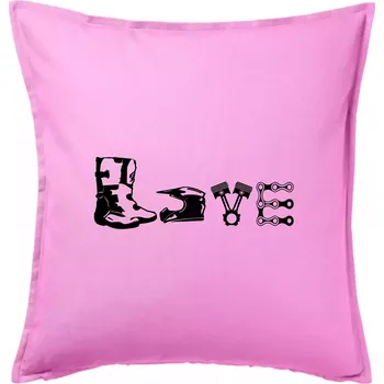 Polštář Enduro Love - Polštář 50x50 - 50x50 - Včetně výplně ( Růžová )