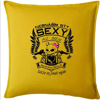Polštář Nesnáším být sexy - motorkářka - Polštář 50x50 - 50x50 - Pouze potah ( Žlutá )