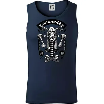 Lebka motorkář opravář - Tílko pánské Core - XL ( Námořní modrá (velmi tmavá - téměř černá) )