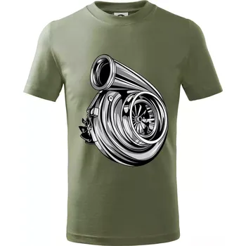 Car turbo - Tričko dětské bavlněné - 134 cm/8 let ( Khaki )