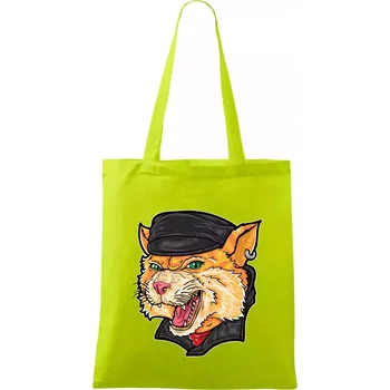 Kocour motorkář - Taška bavlněná - 42 x 38 cm ( Limetková )