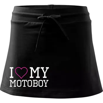 Dámská sukně I love my motoboy - Sportovní sukně - two in one - XS ( Černá )