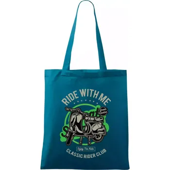 Ride With Me - Taška bavlněná - 42 x 38 cm ( Petrolejová )