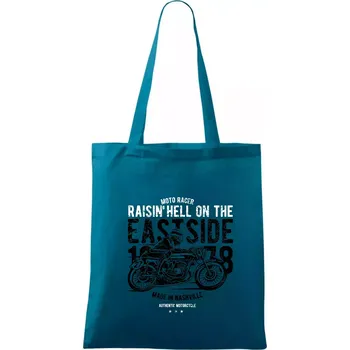 Nákupní taška Raisin Hell Moto Racer - Taška bavlněná - 42 x 38 cm ( Petrolejová )