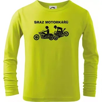 Chlapecké oblečení Sraz motorkářů (Hana-creative) - Triko dětské Long Sleeve - 146 cm/10 let ( Limetková )