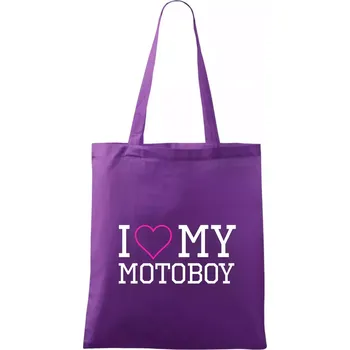 I love my motoboy - Taška bavlněná - 42 x 38 cm ( Fialová )