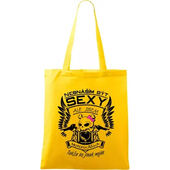 Nesnáším být sexy - motorkářka - Taška bavlněná - 42 x 38 cm ( Žlutá )