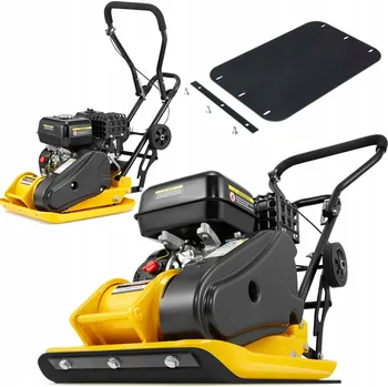 hutnicí technika PRÉMIOVÁ vibrační deska zhutňovač 60KG 6,5HP 1100kg + PODLOŽKA kola nastavitelná