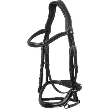 Uzdečka EQUESTRO Contrast s anatomickým nánosníkem černá PONY (DOPRODEJ)