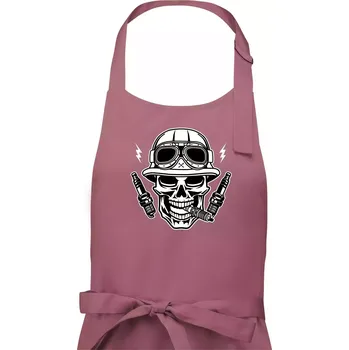 Kuchyňská zástěra Lebka zapalovací svíčky - Dámská zástěra na vaření - Univerzální velikost ( Starorůžová )